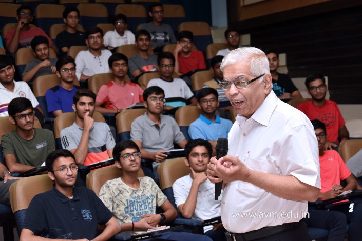 Prof A A Natu (NCL, IISER Pune) inspires AVM students